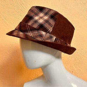 Remington & Mott New York Brown Plaid Trilby  Hat Men Women